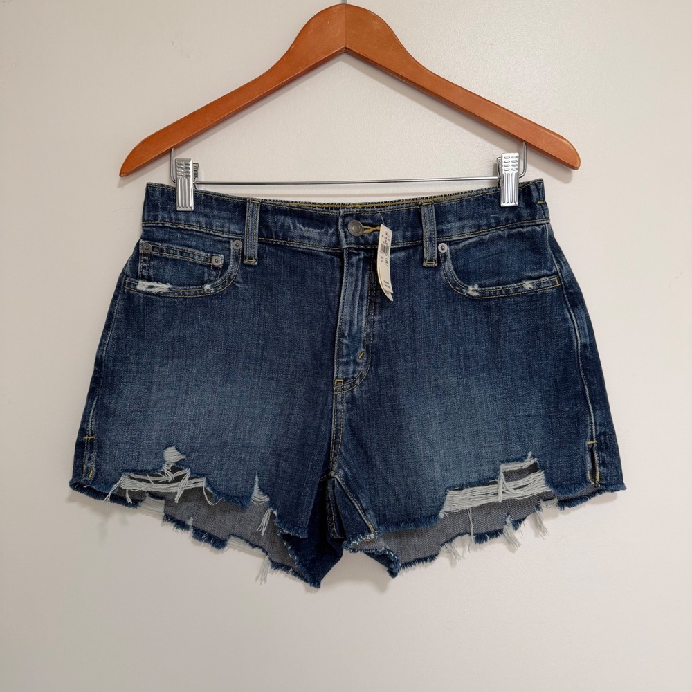 Aerie Distressed Denim Cutoff Shorts Womens Medium Blue Casual Western Indie